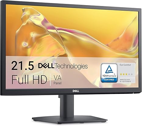 Dell SE2225H 21.5 Inch Full HD (1920x1080) Monitor, 75Hz, VA, 5ms, VESA (100x100mm), HDMI, VGA, 1 Year Warranty, Black